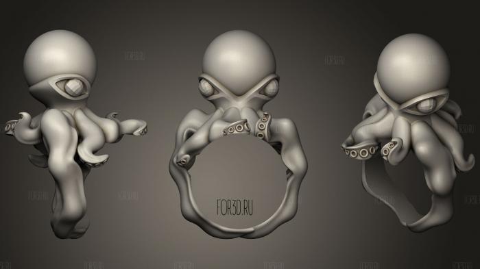 Octopus ring 3d stl for CNC